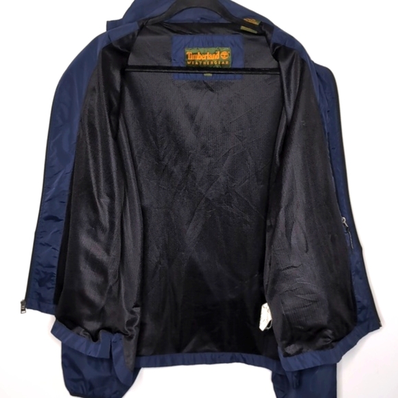 Men's Timberland Navy Stow and Go Packable Windbreaker Rain Jacket XL Vi… - Picture 8 of 13
